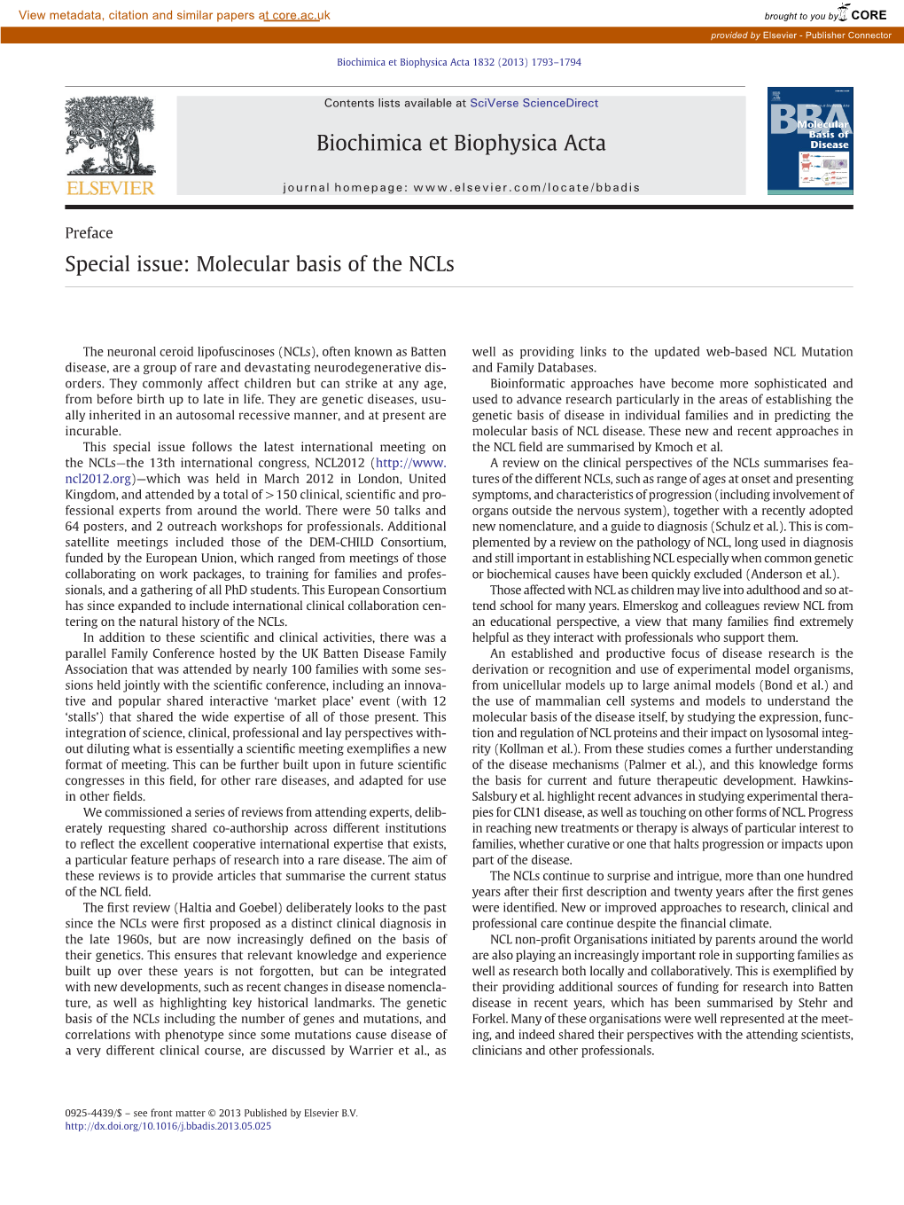 Molecular Basis of the Ncls