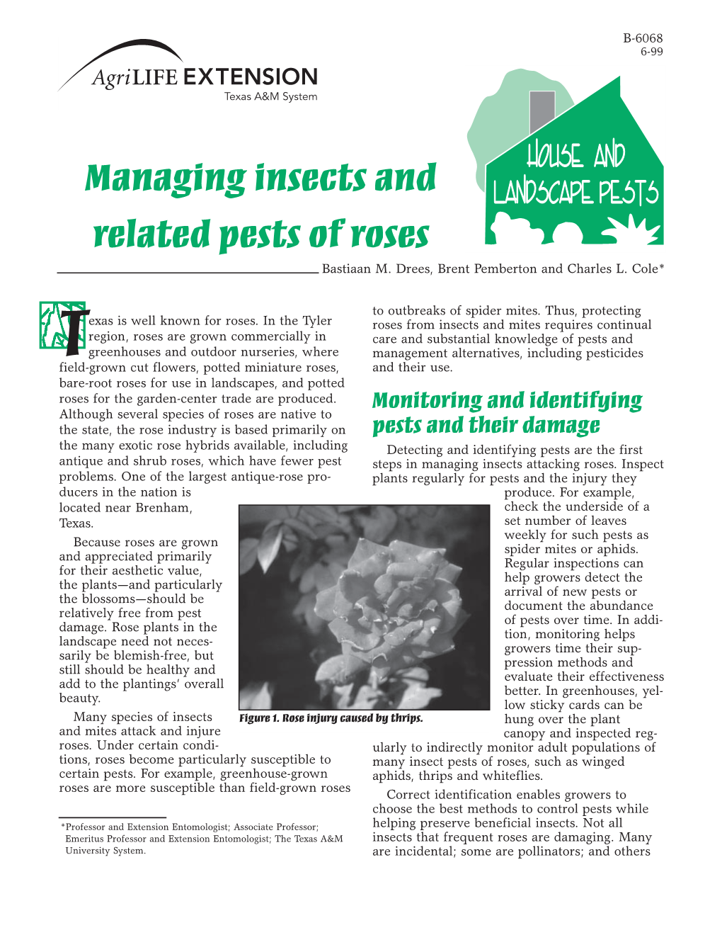 Managing Insects and Related Pests of Roses Bastiaan M