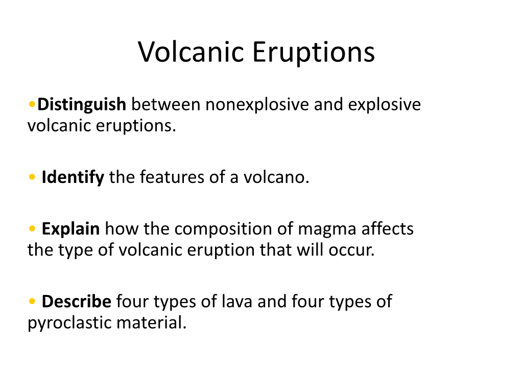 Volcanic Eruptions