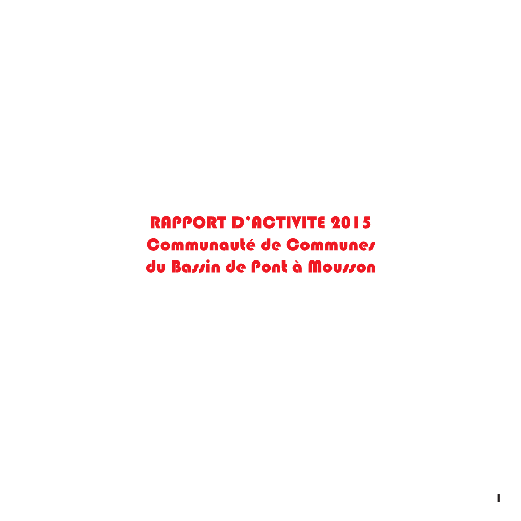 Rapport D'activités 2015