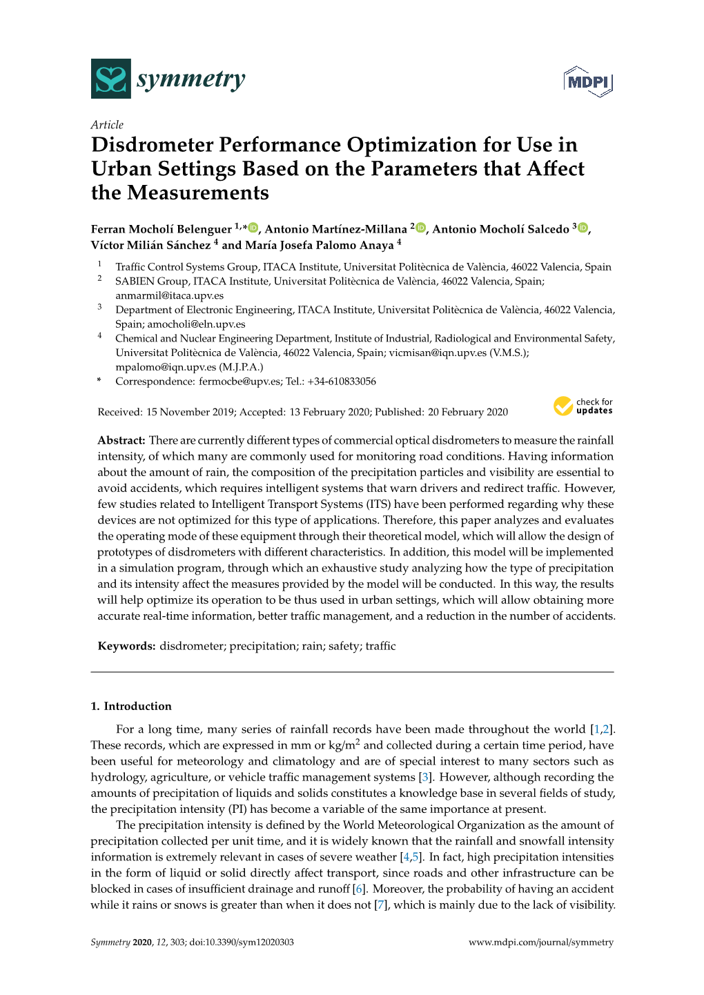 Disdrometer Performance Optimization for Use in Urban Settings Based on the Parameters That Aﬀect the Measurements