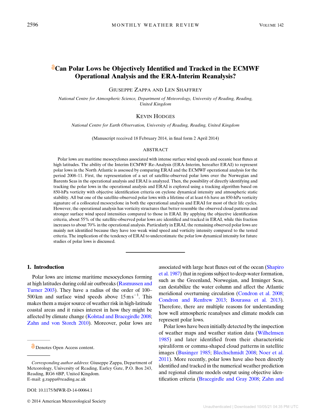 Can Polar Lows Be Objectively Identified and Tracked in the ECMWF Operational Analysis and the ERA-Interim Reanalysis?