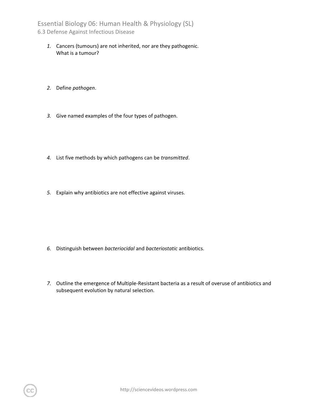 Essential Biology 06: Human Health & Physiology (SL)