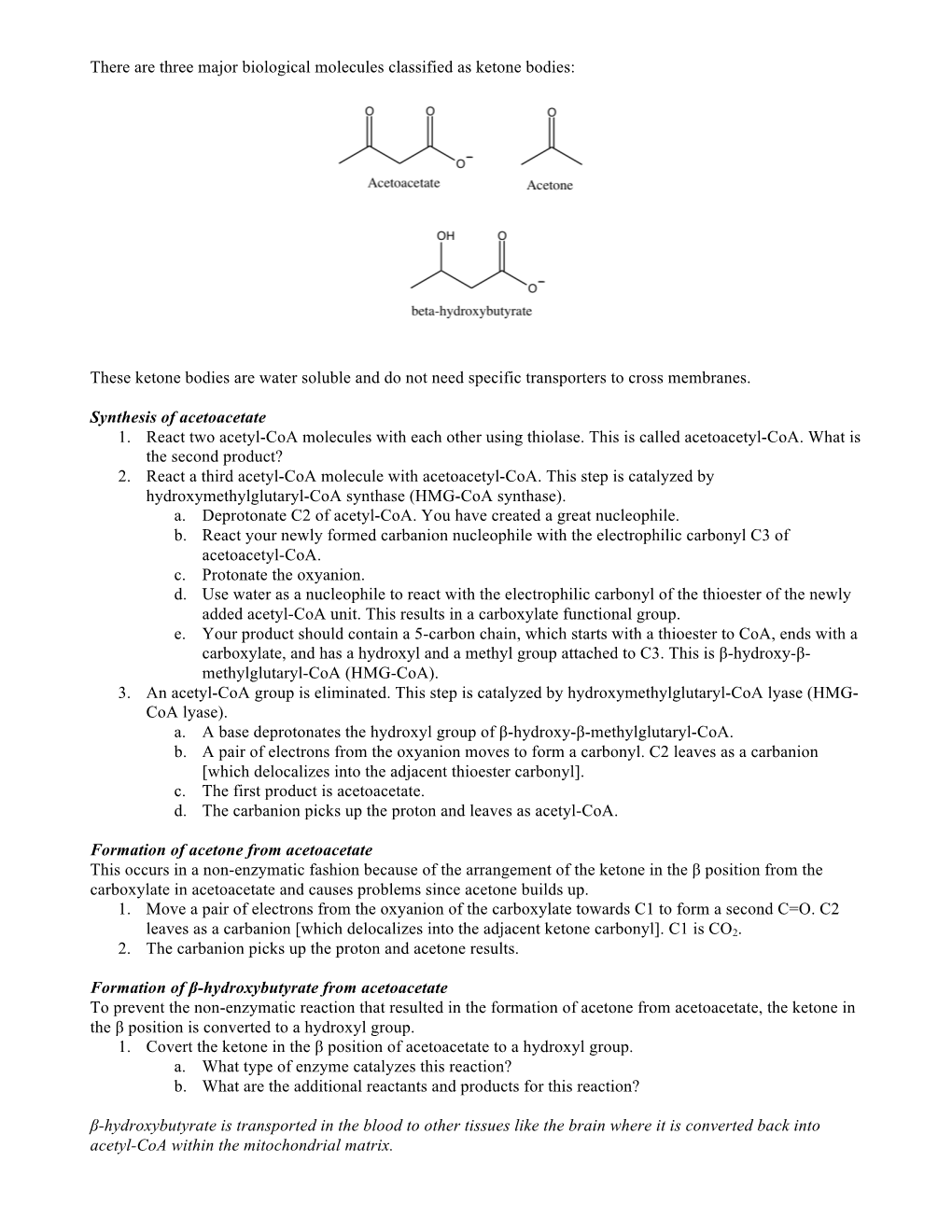 There Are Three Major Biological Molecules Classified As Ketone Bodies