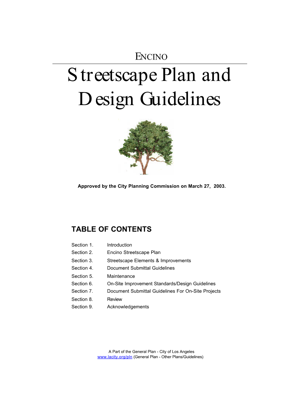 Streetscape Plan and Design Guidelines