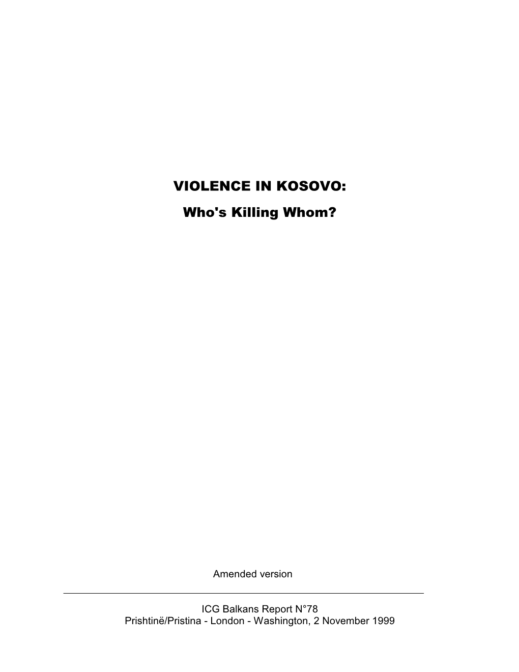 Violence in Kosovo