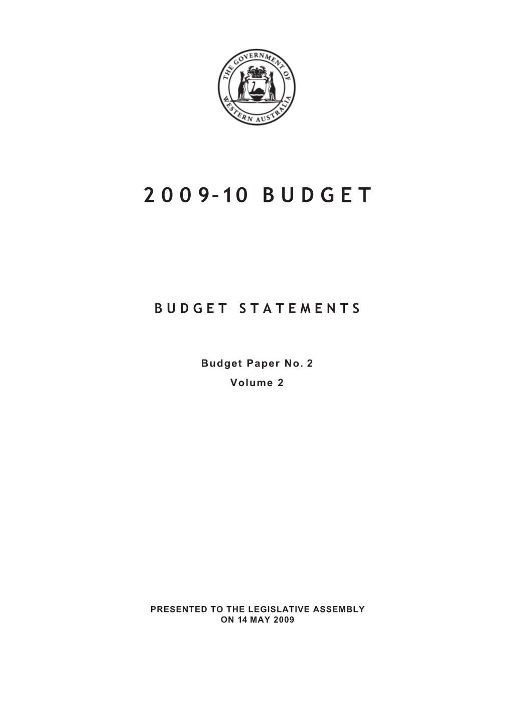 2009-10 Budget Paper No 2 Volume 2