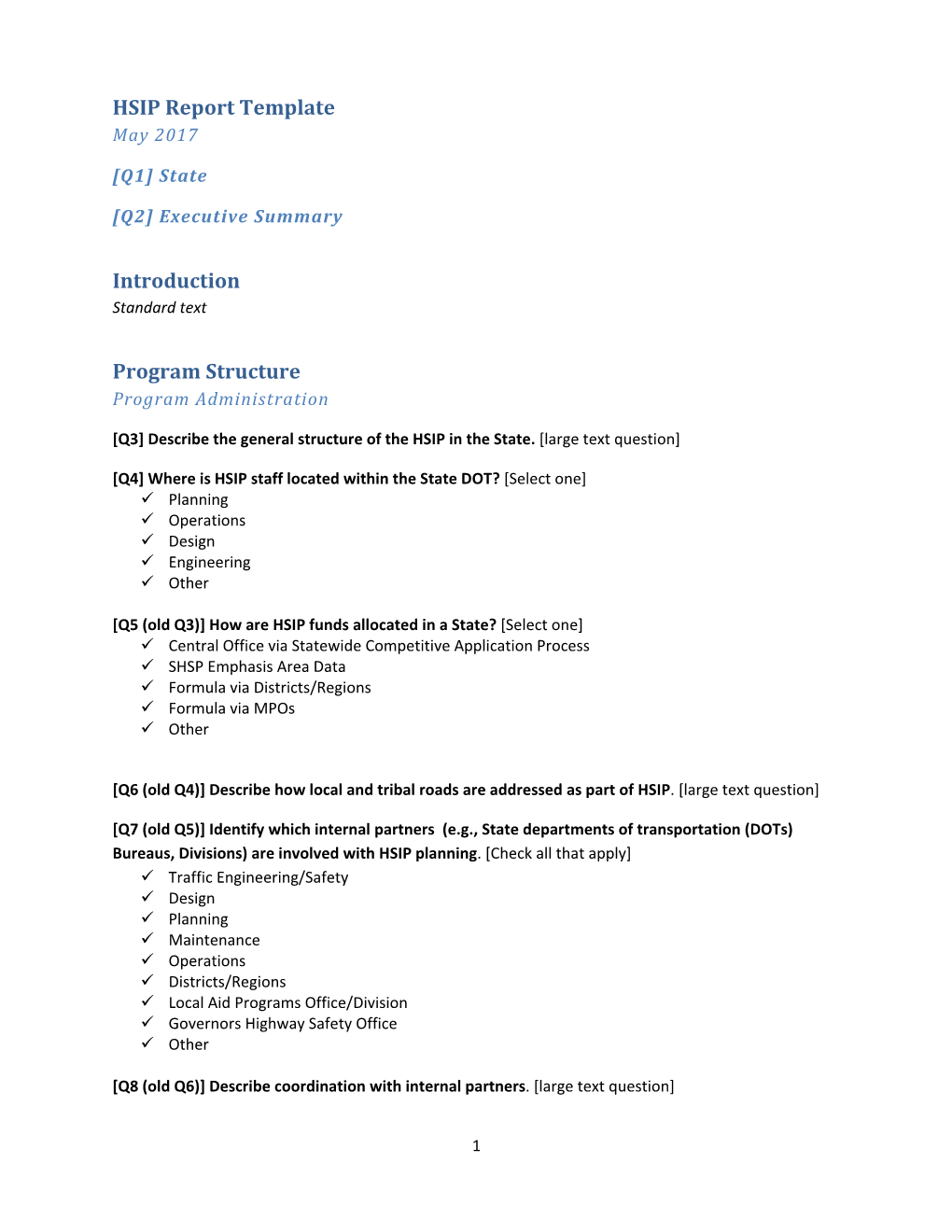 HSIP Report Template Introduction Program Structure