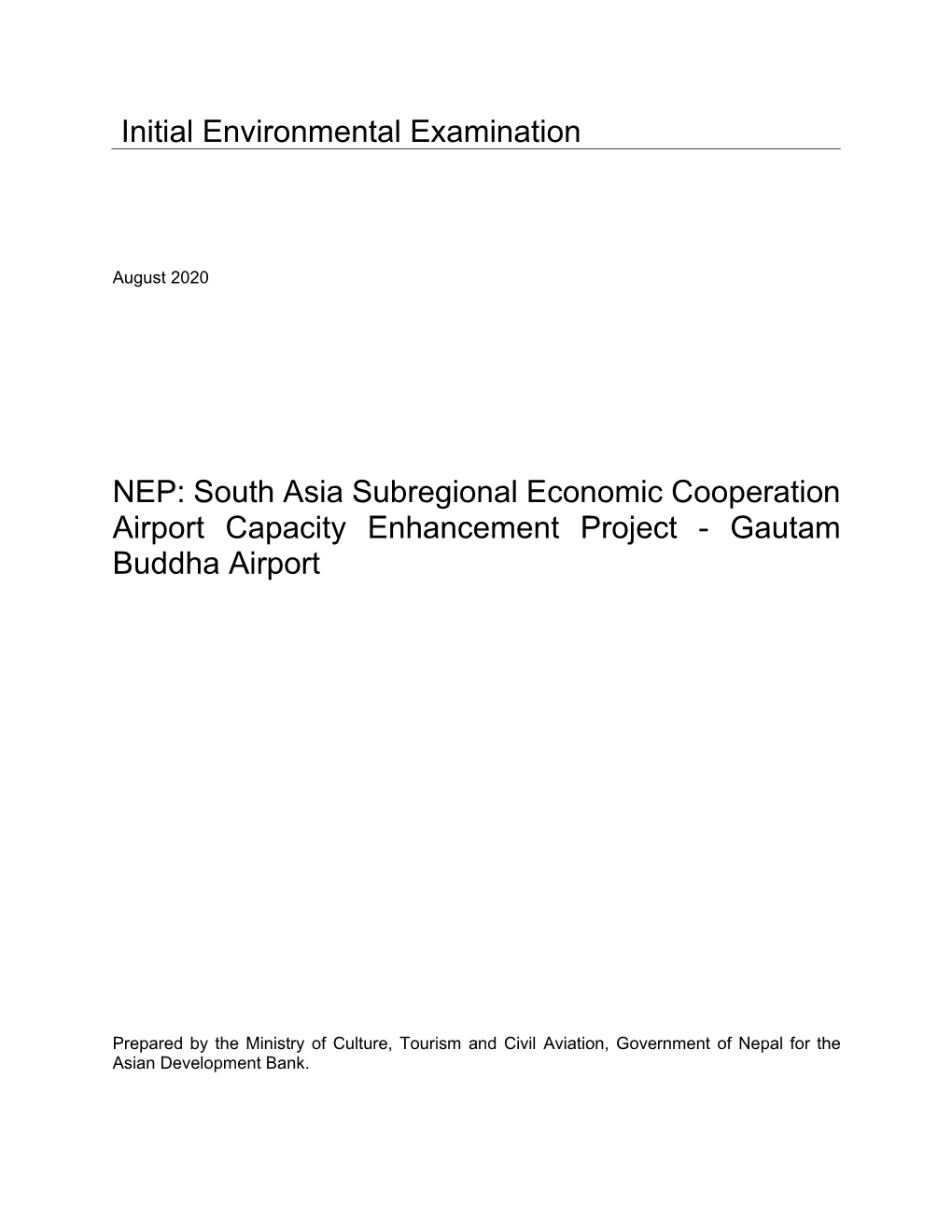 38349-031: South Asia Subregional Economic Cooperation Airport