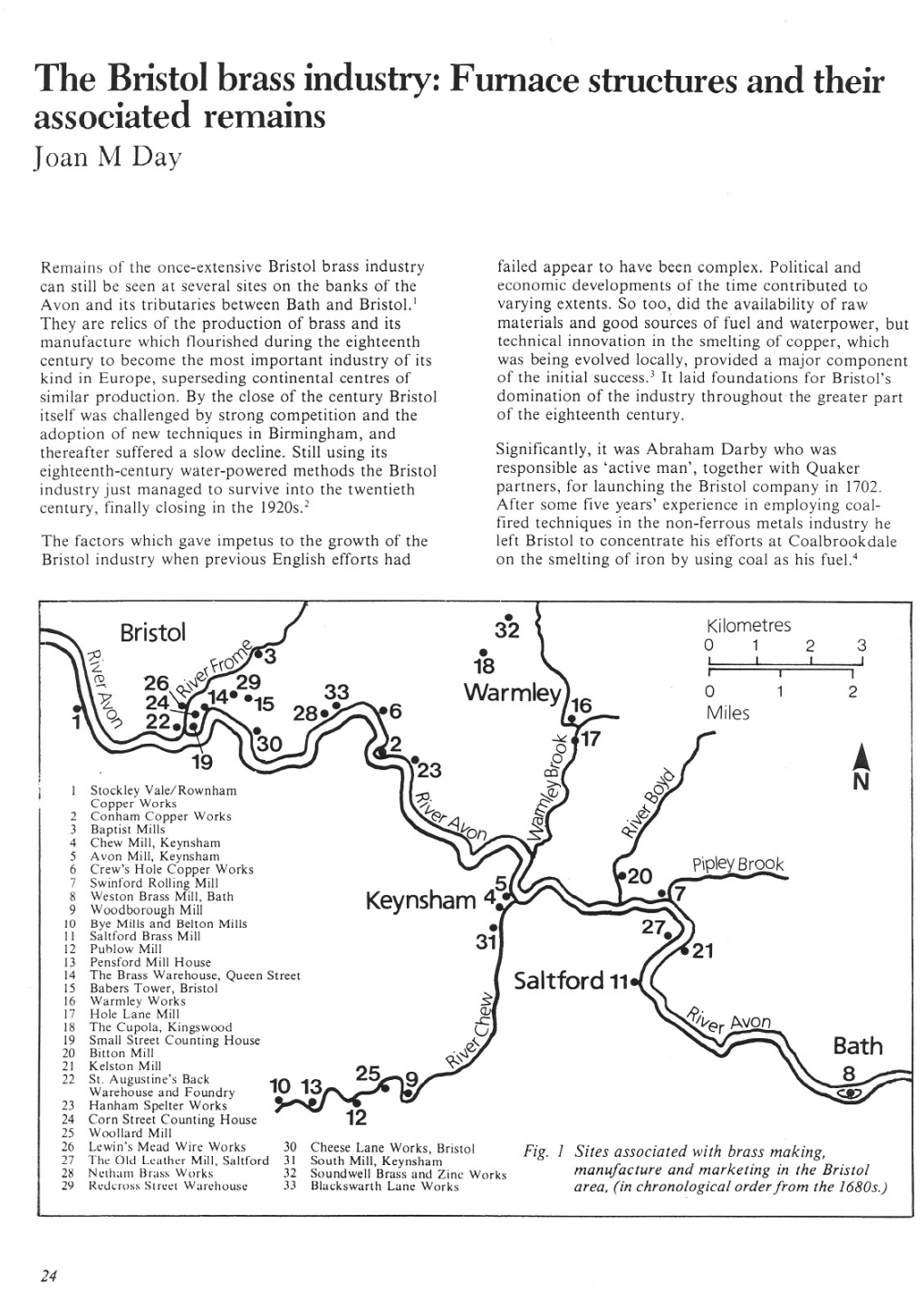 The Bristol Brass Industry: Furnace Structures and Their Associated Remains Joan M Day