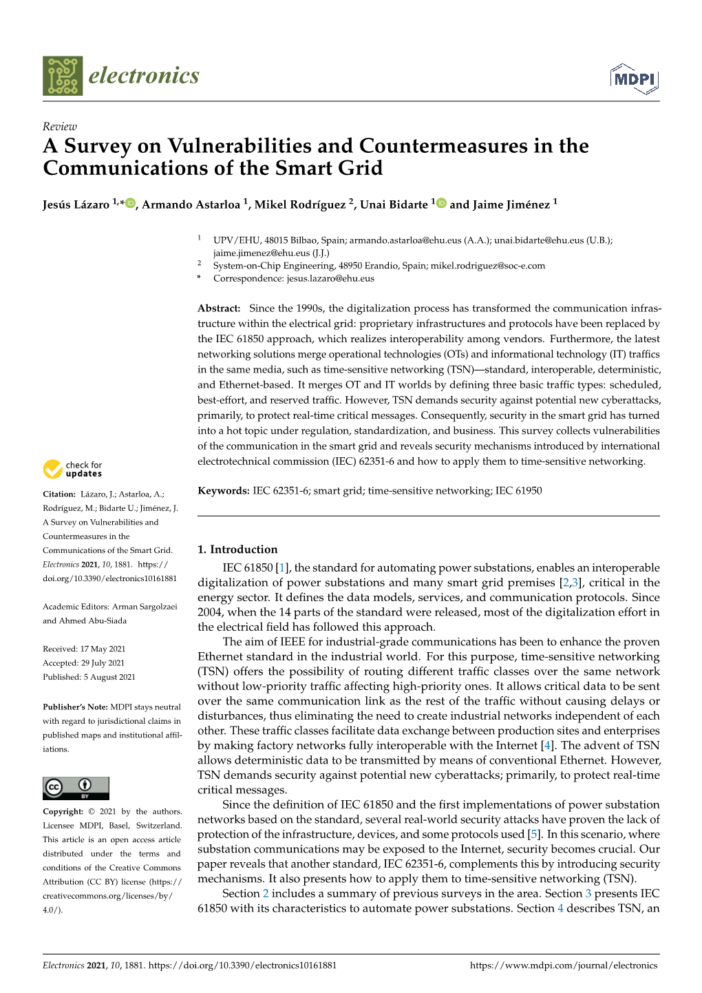 A Survey on Vulnerabilities and Countermeasures in the Communications of the Smart Grid