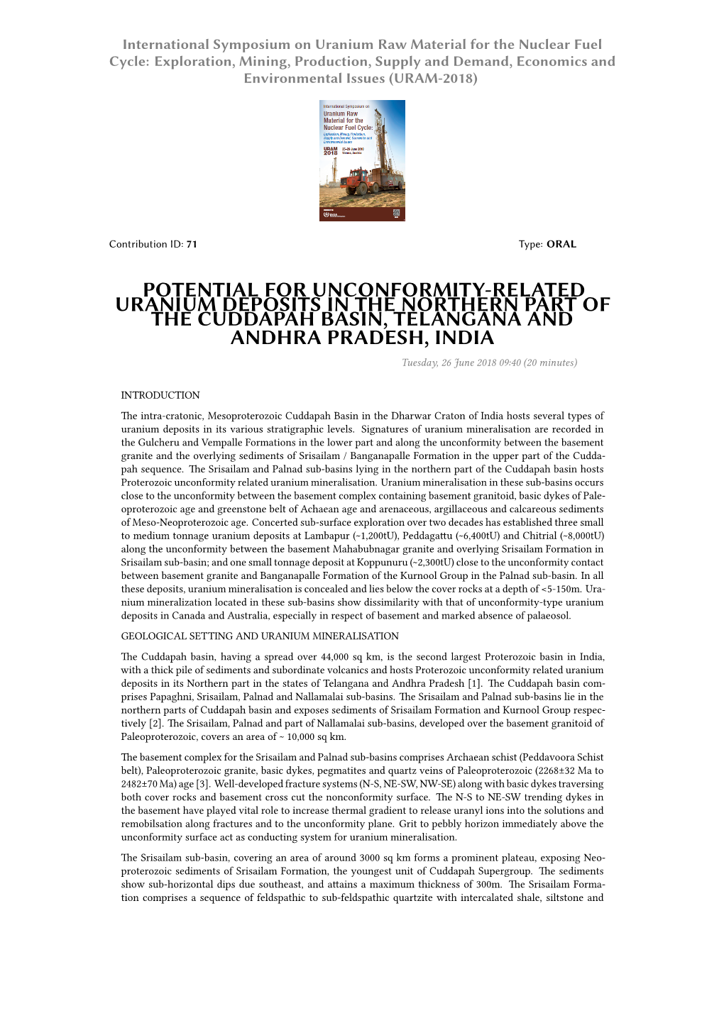 Potential for Unconformity-Related Uranium Deposits in the Northern