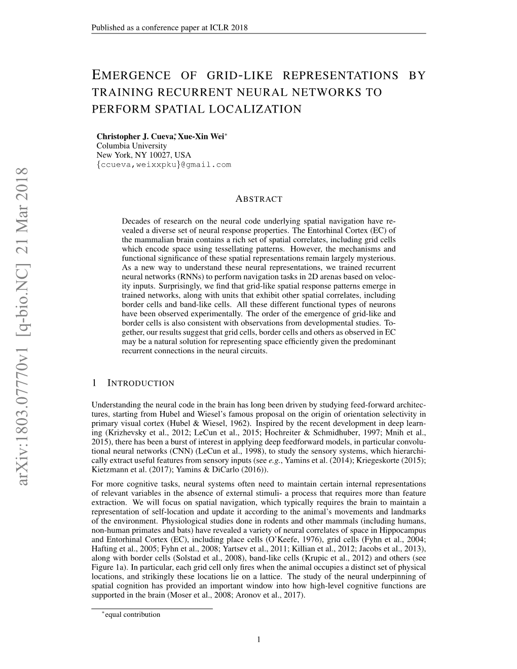 Emergence of Grid-Like Representations by Training