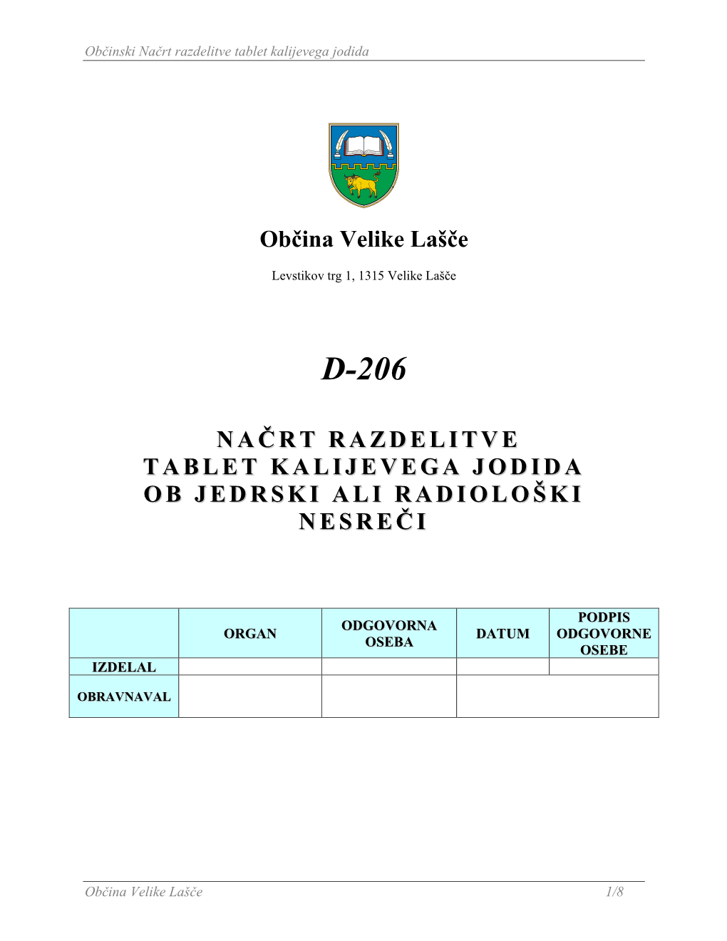 Načrt Razdelitve Tablet Kalijevega Jodida Ob