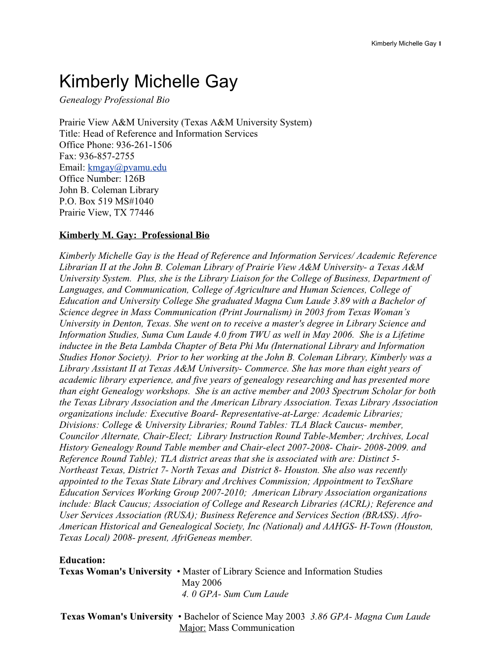 Kimberly Michelle Gay