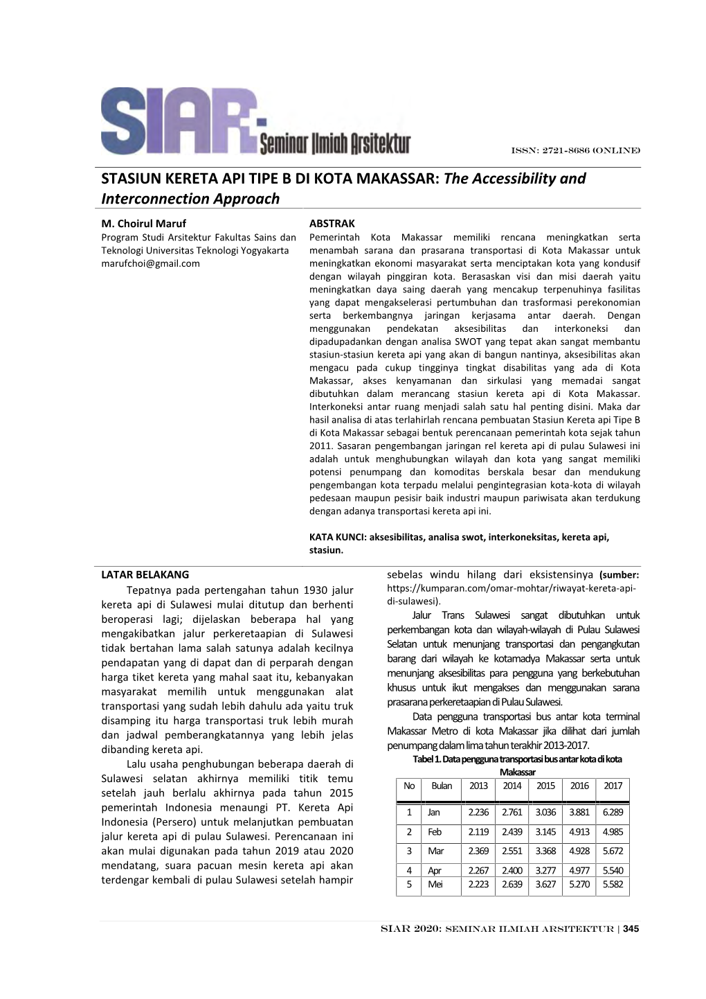 Stasiun Kereta Api Tipe B Di Kota Makassar the Accessibility Andinterconnection Approach M