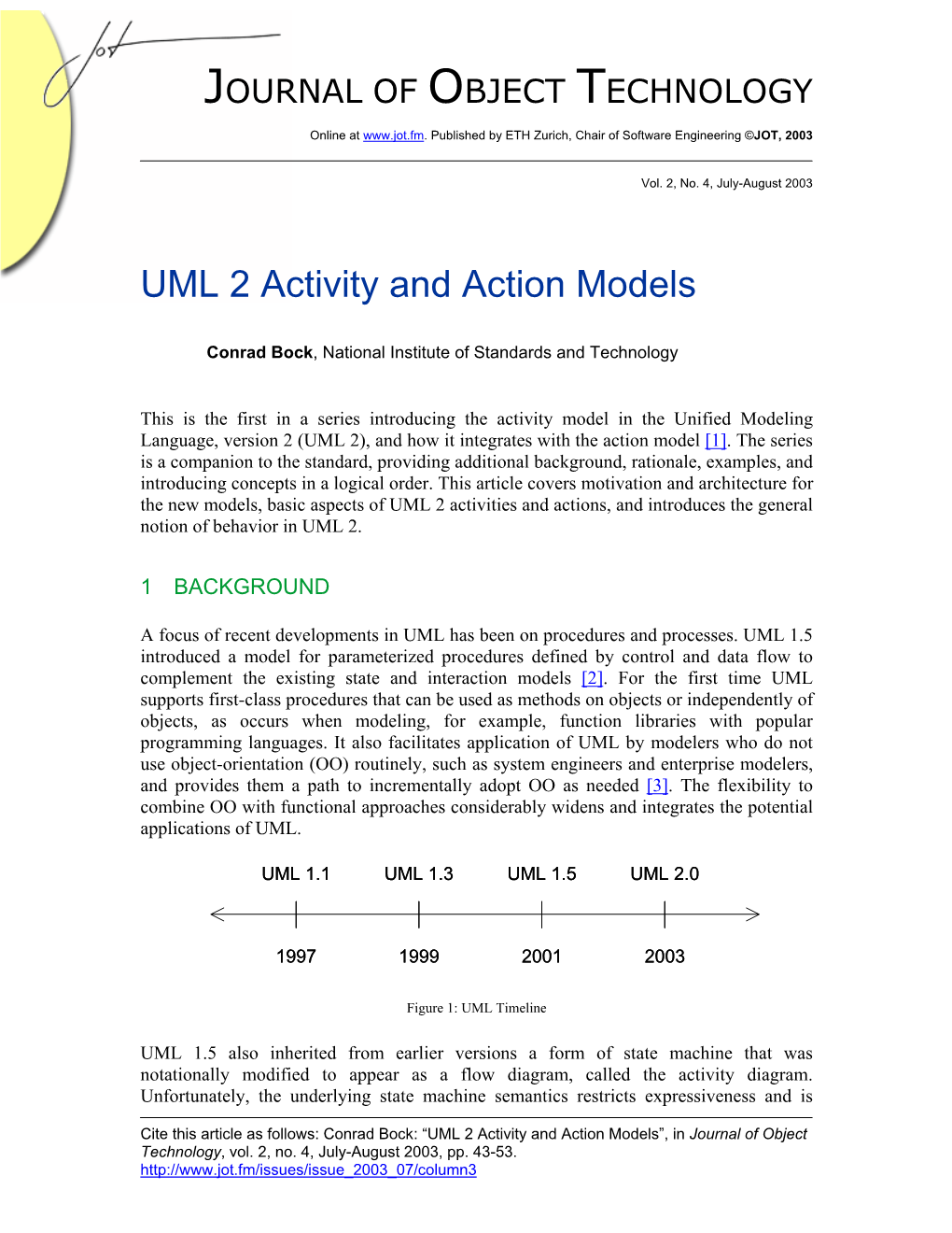 UML 2 Activity and Action Models