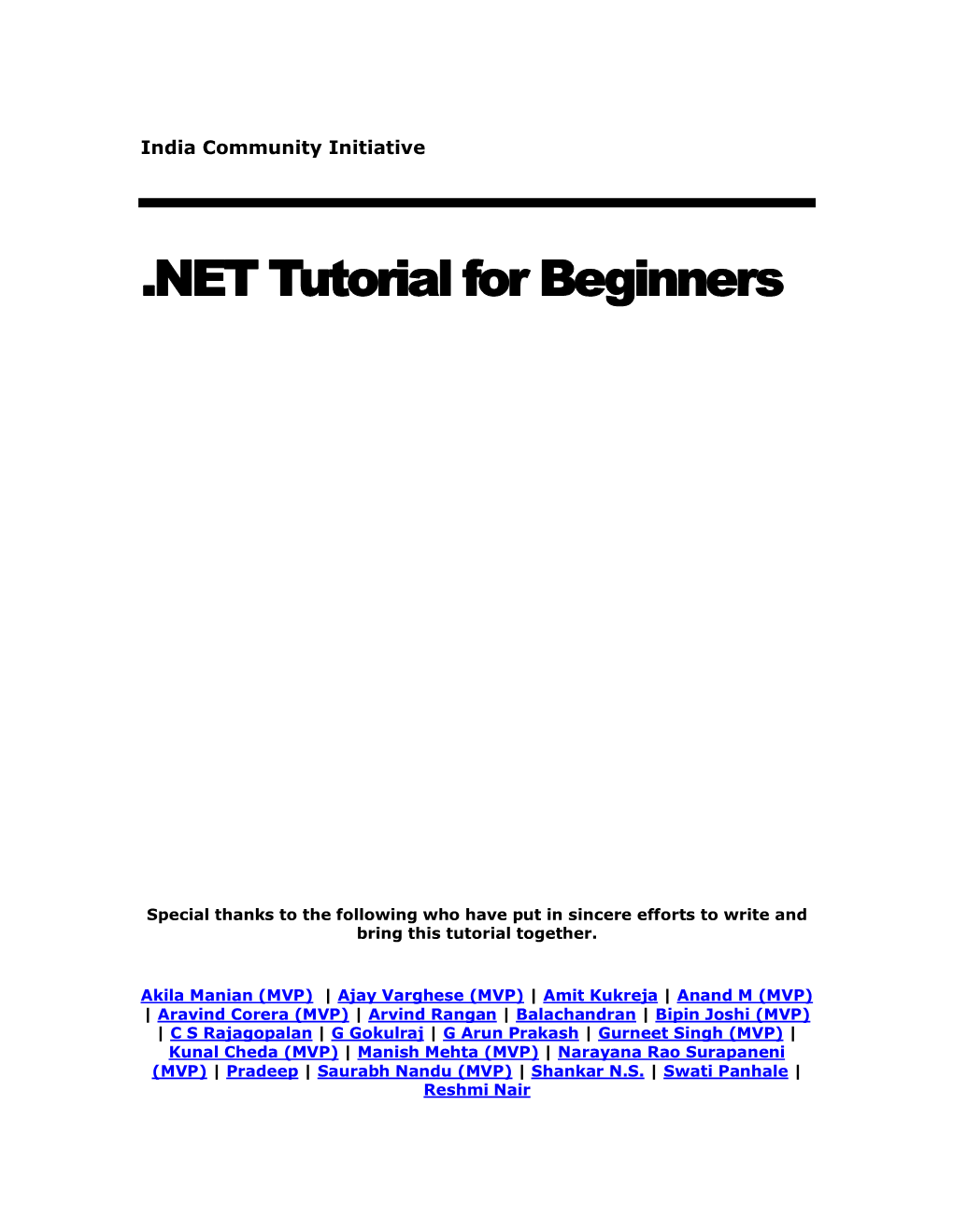 NET Tutorial for Beginners