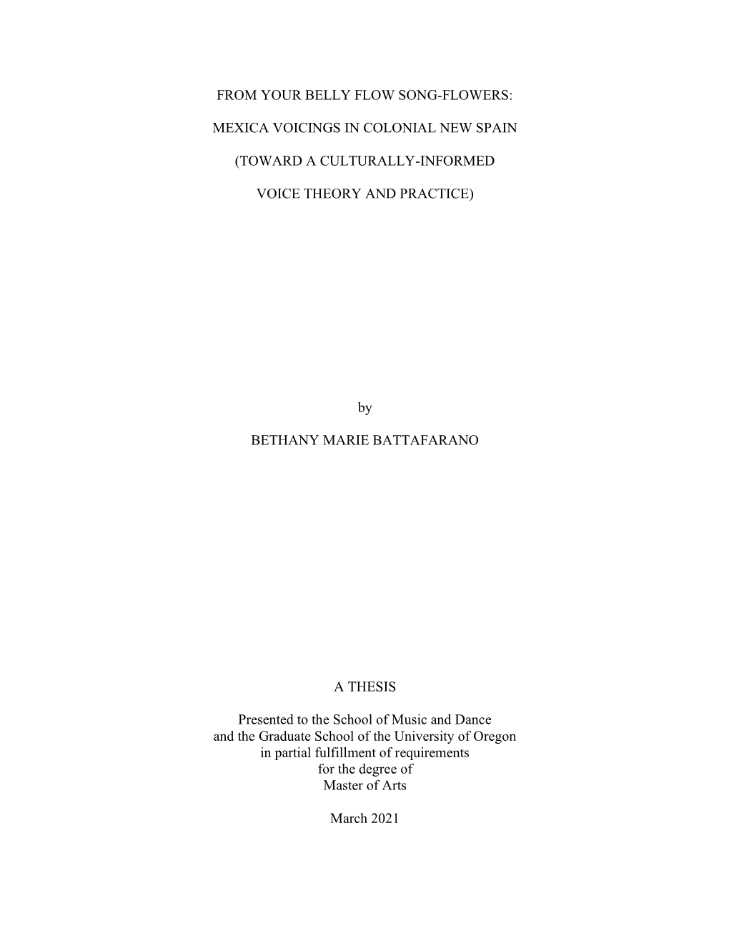 From Your Belly Flow Song-Flowers: Mexica Voicings in Colonial New Spain (Toward a Culturally-Informed Voice Theory and Practice)