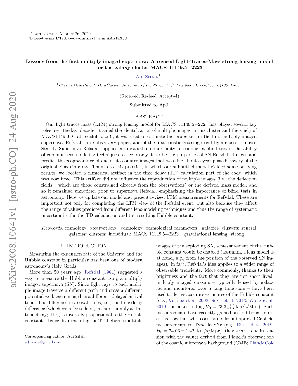 Lessons from the First Multiply Imaged Supernova: a Revised Light-Traces