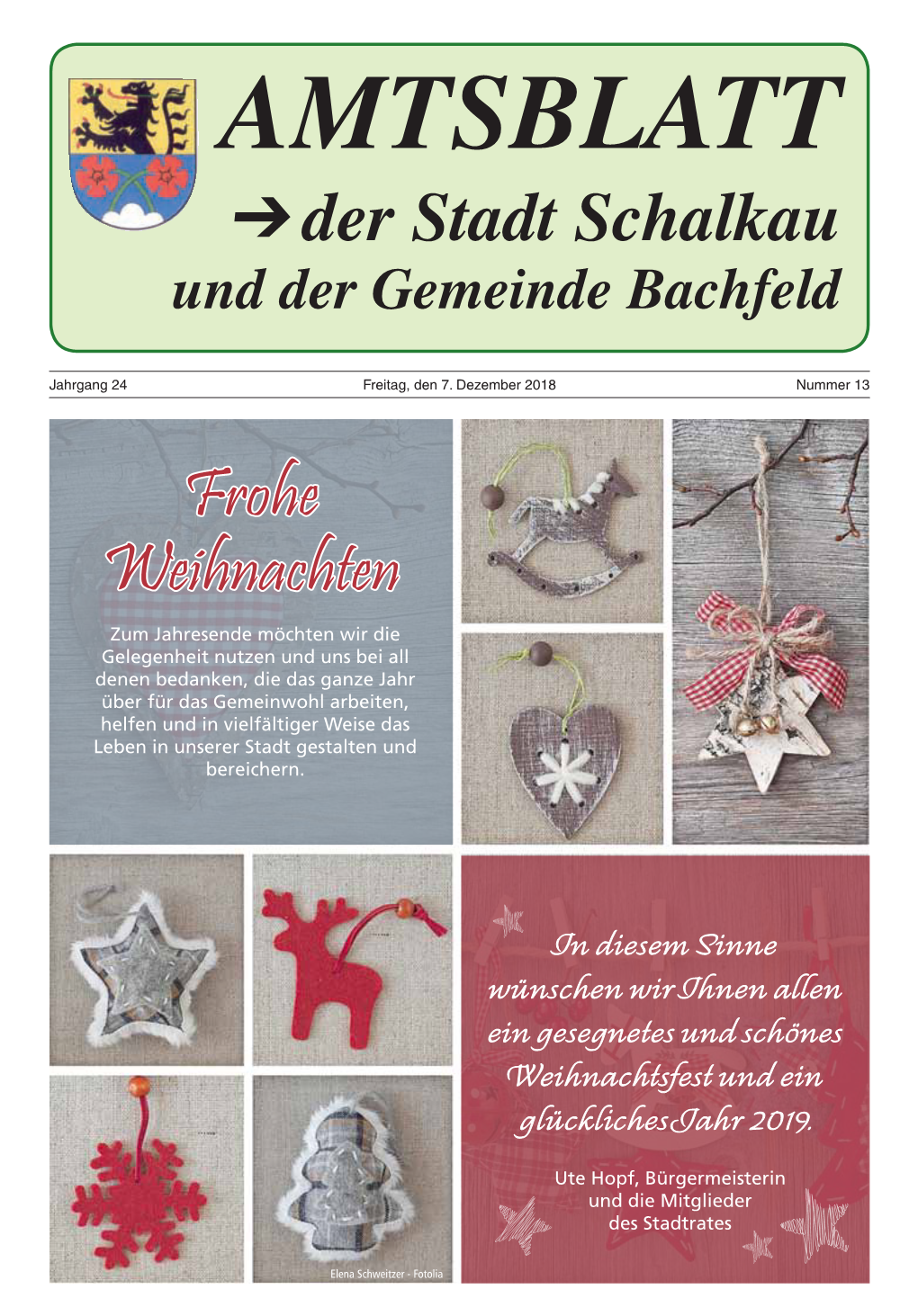 Der Stadt Schalkau Frohe Weihnachten