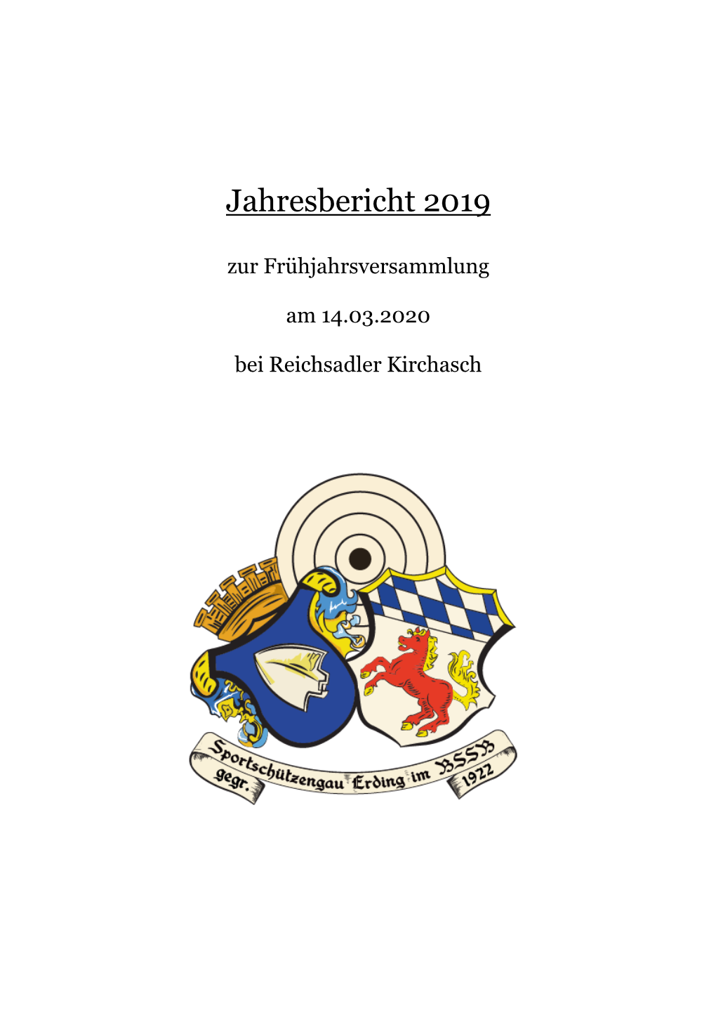 Jahresbericht 2019 Zur Frühjahrsversammlung
