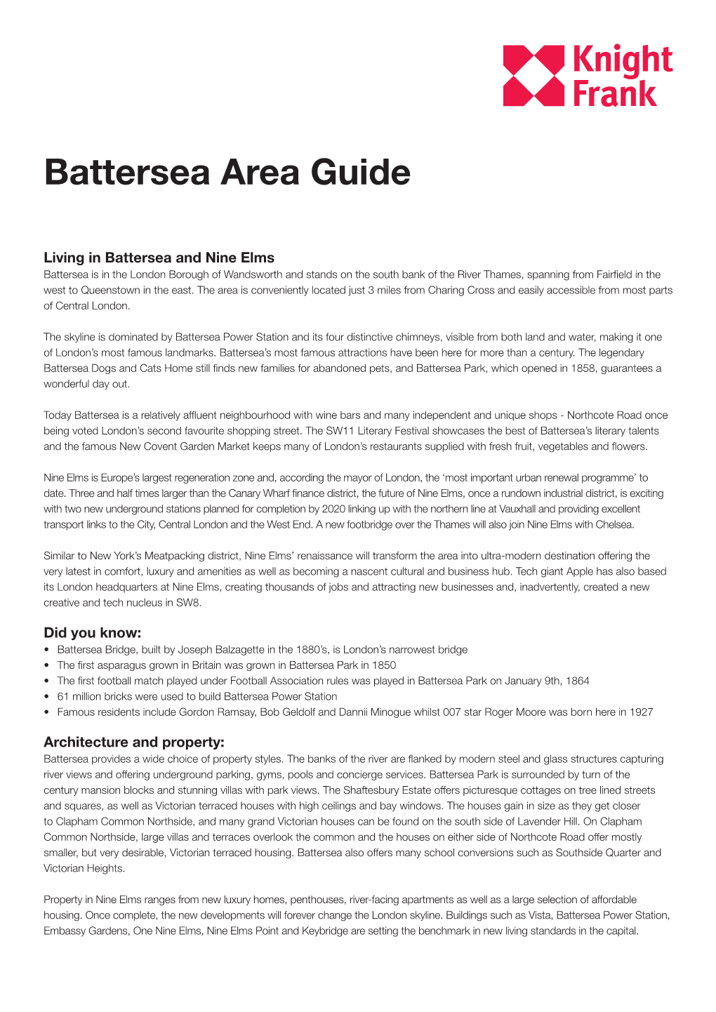 Battersea Area Guide