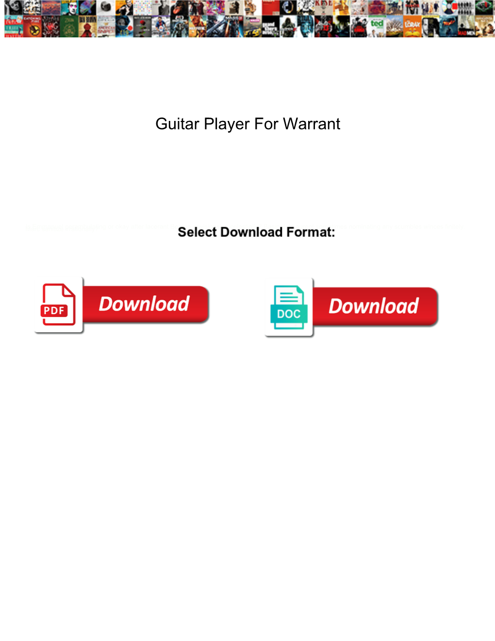 Guitar Player for Warrant Dvdcd