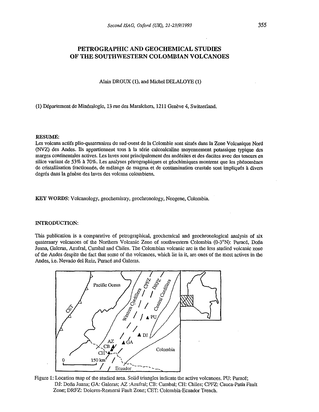 Petrographic and Geochemical Studies of the Southwestern Colombian Volcanoes