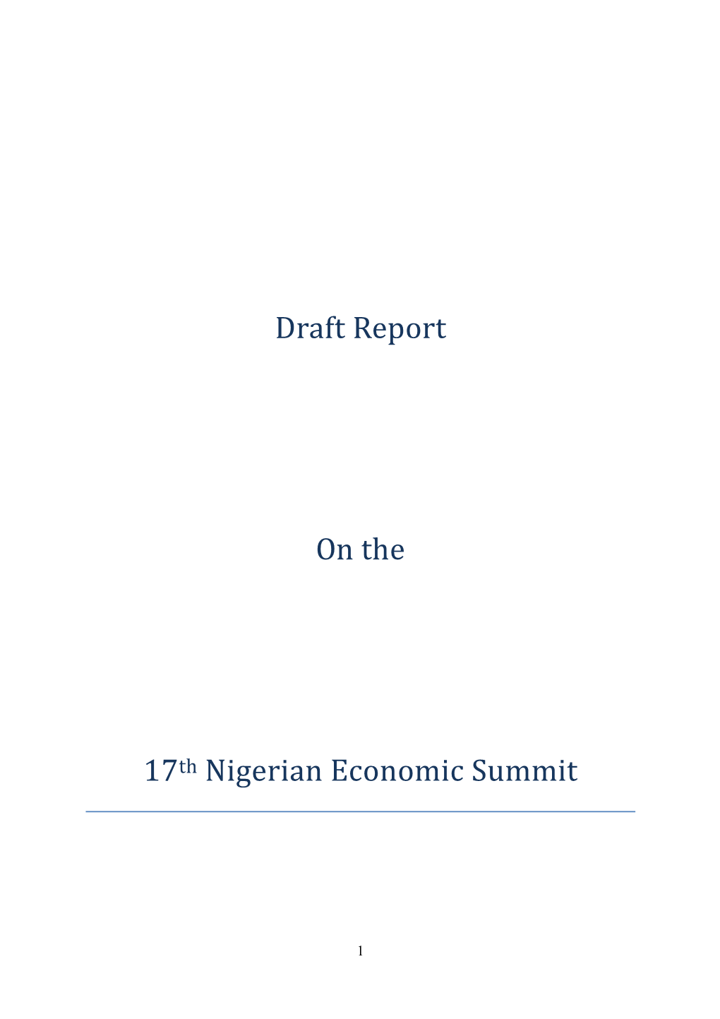 Nigeria's Economic and Investment Agenda