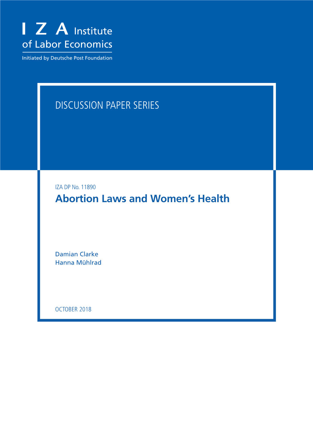 Abortion Laws and Women's Health