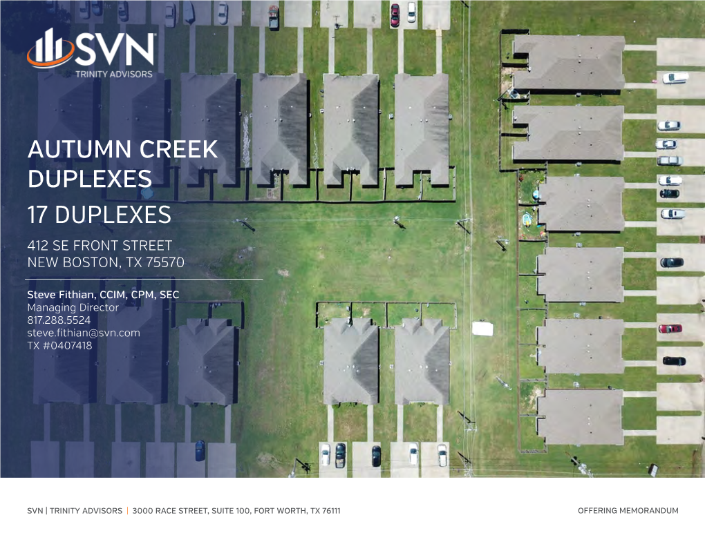 Autumn Creek Duplexes 17 Duplexes 412 Se Front Street New Boston, Tx 75570