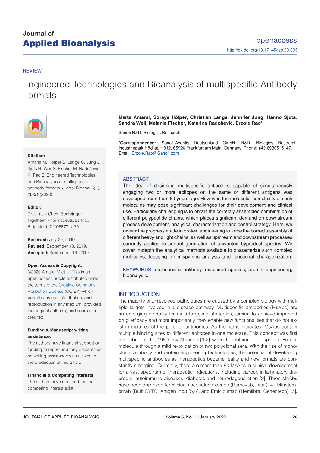 Engineered Technologies and Bioanalysis of Multispecific Antibody Formats