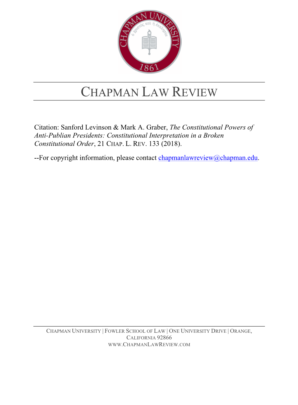 Chapman Law Review