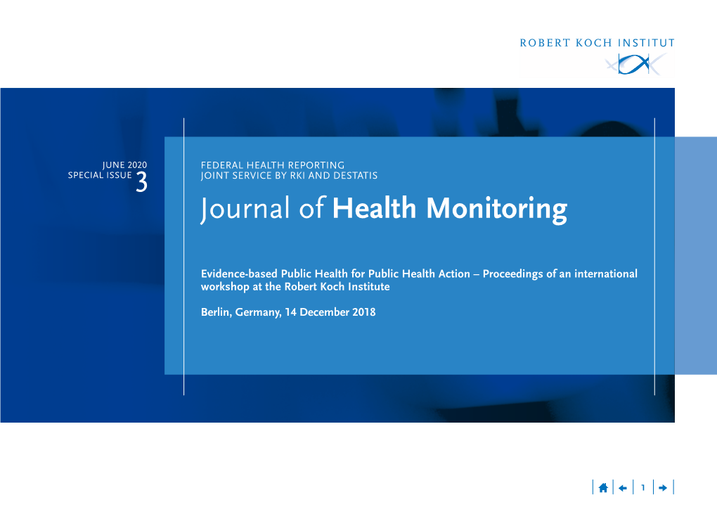 Journal of Health Monitoring | S3/2020 | EBPH-Workshop