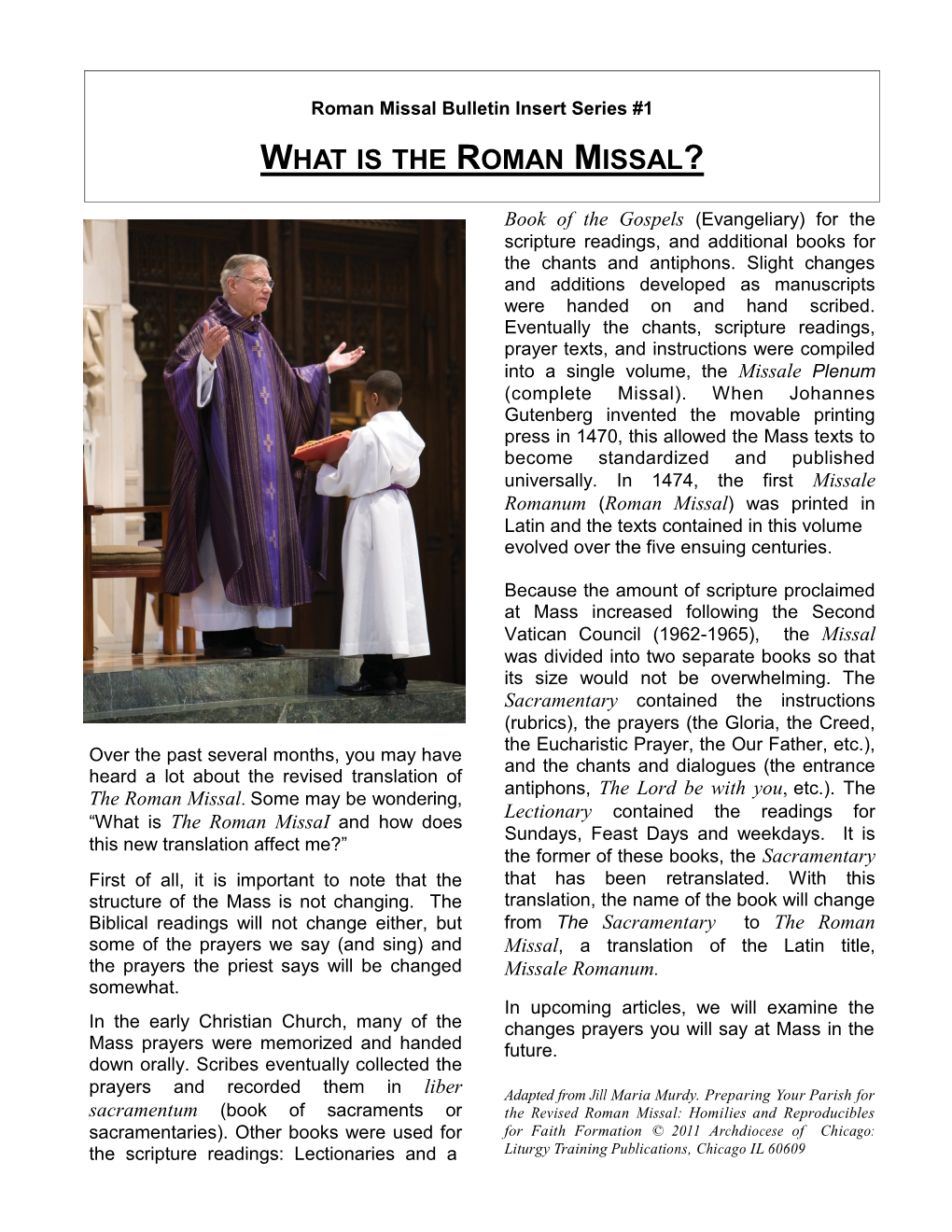 What Is the Roman Missal?