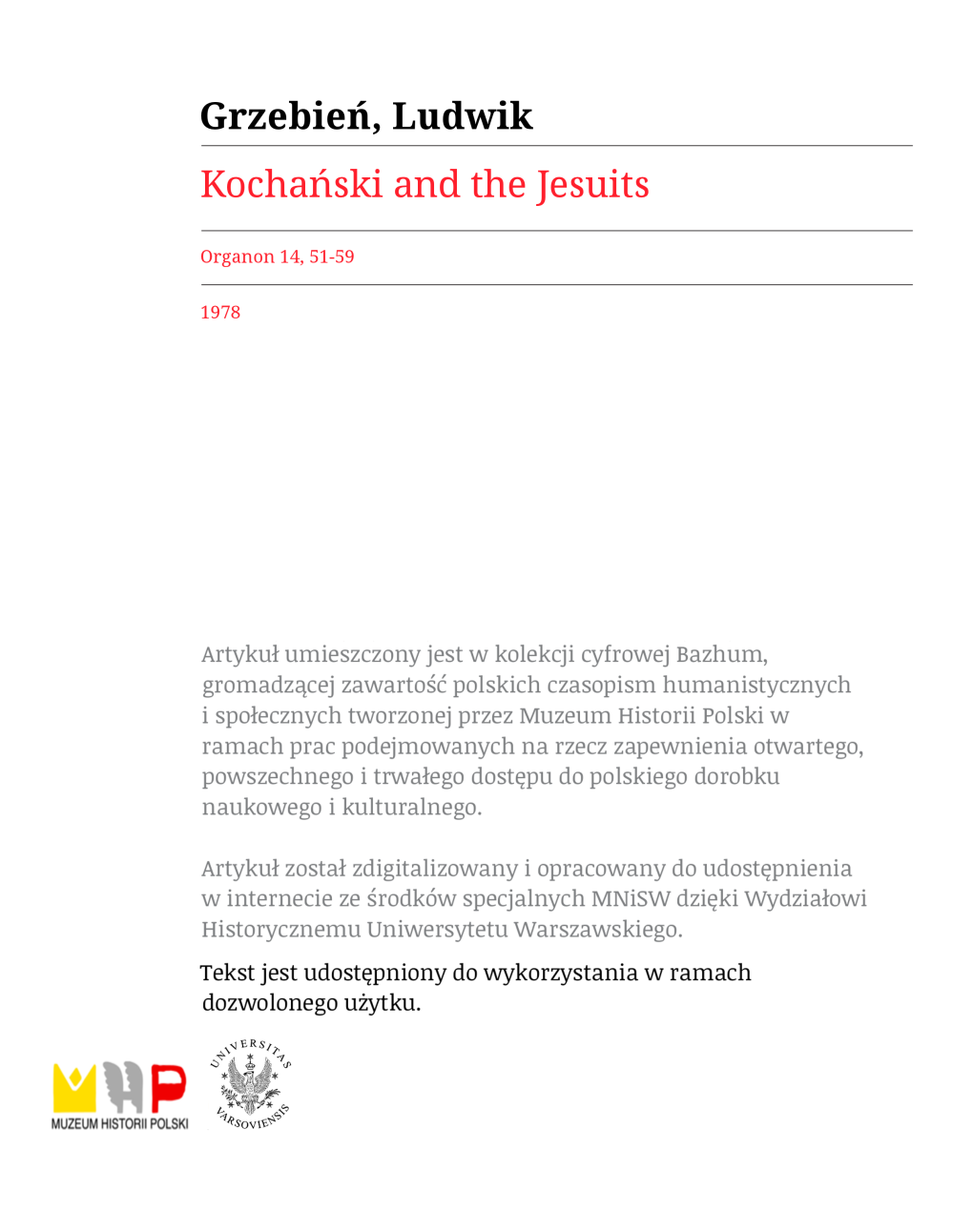Kochański and the Jesuits