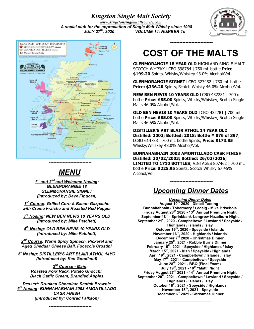 Cost of the Malts