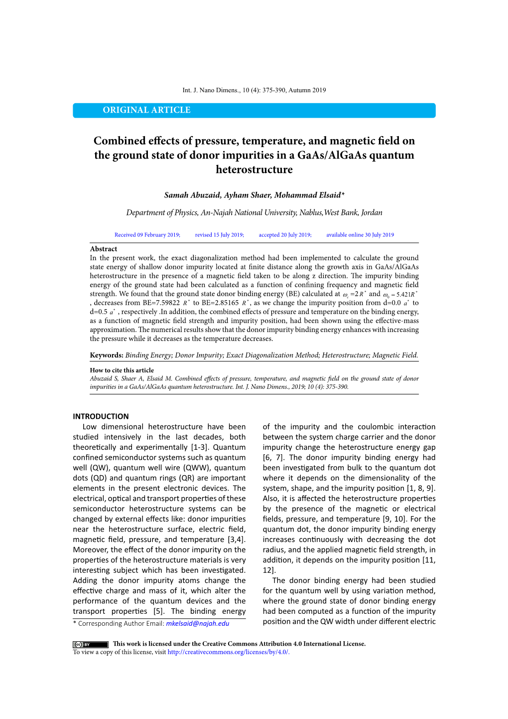 Combined Effects of Pressure, Temperature, and Magnetic Field on the Ground State of Donor Impurities in a Gaas/Algaas Quantum Heterostructure