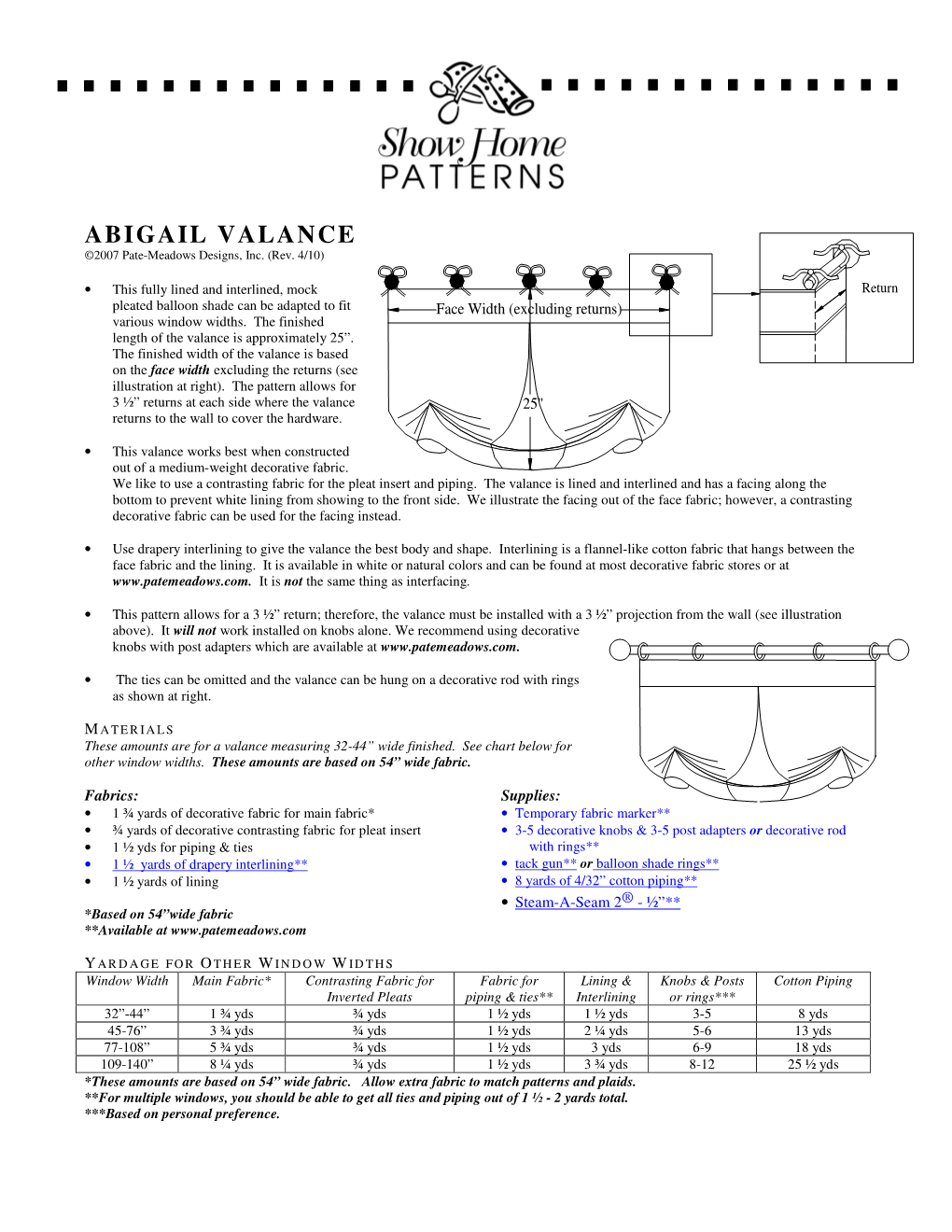 ABIGAIL VALANCE ©2007 Pate-Meadows Designs, Inc