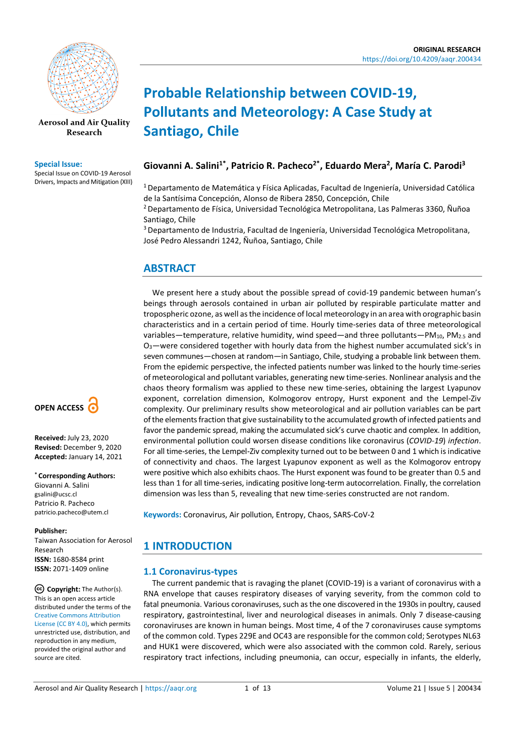 Probable Relationship Between COVID-19, Pollutants And