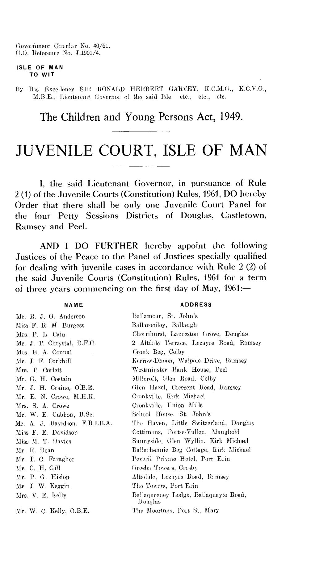 Juvenile Court, Isle of Man