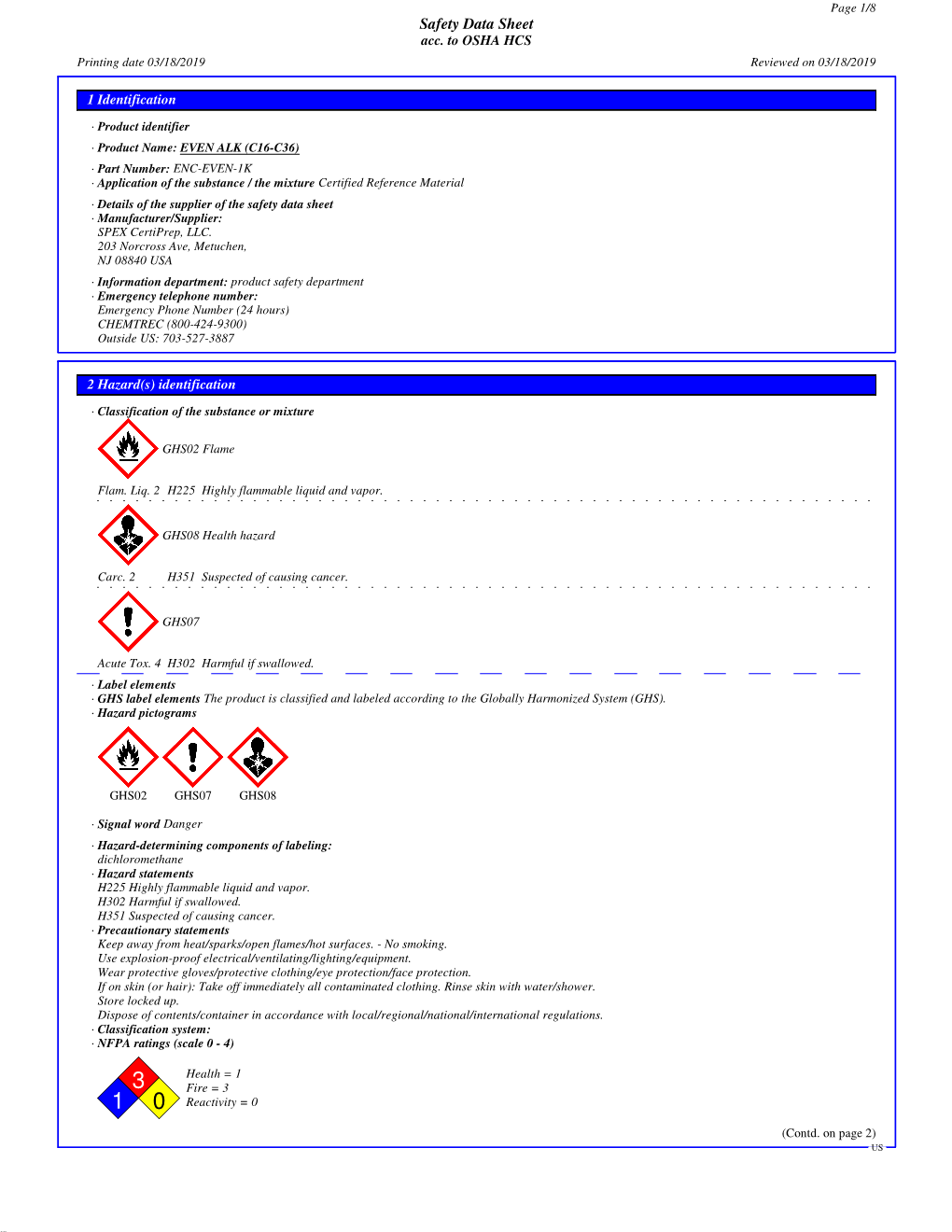 Safety Data Sheet Acc