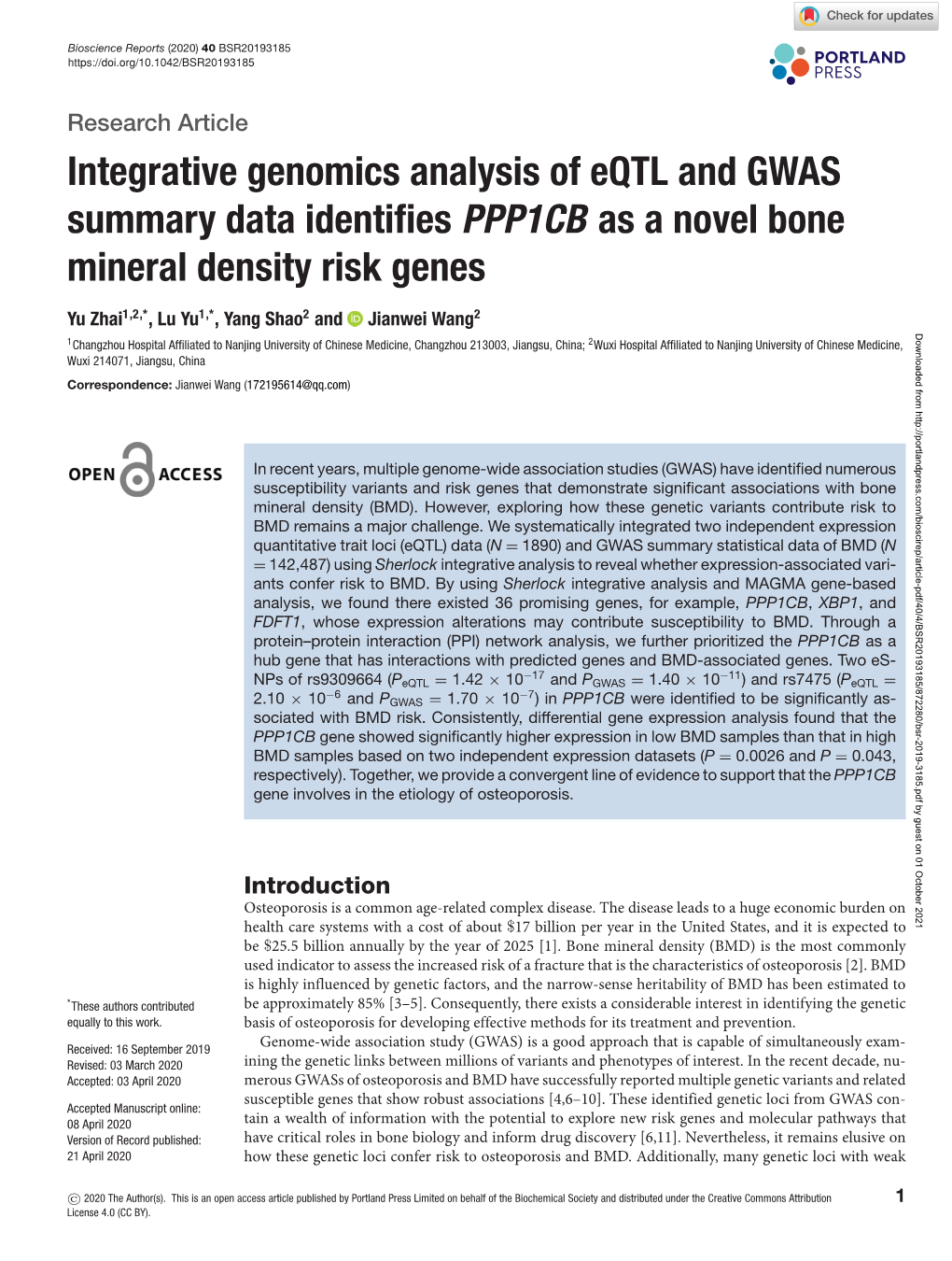 Integrative Genomics Analysis of Eqtl and GWAS Summary Data Identifies