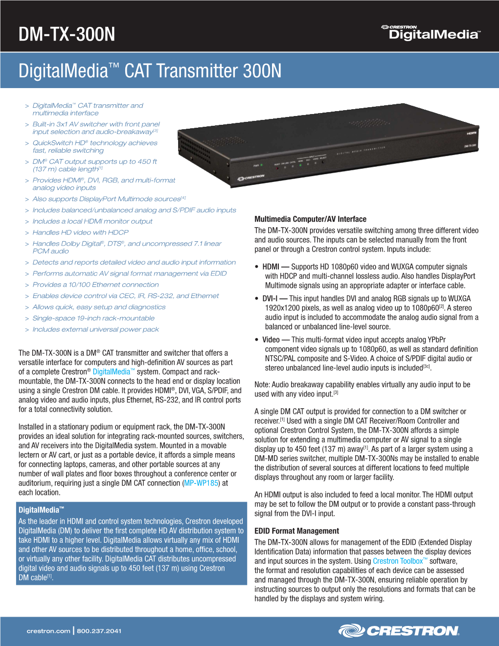 DM-TX-300N Digitalmedia™ CAT Transmitter 300N