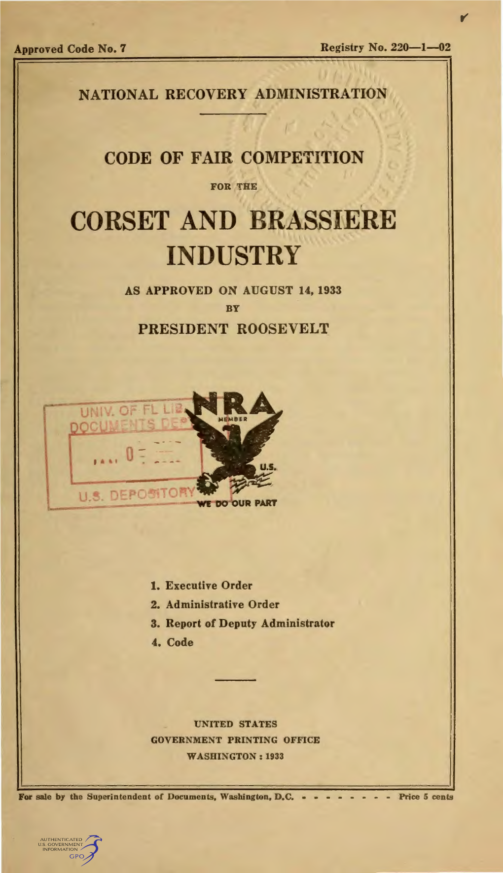 Corset and Brassiere Industry