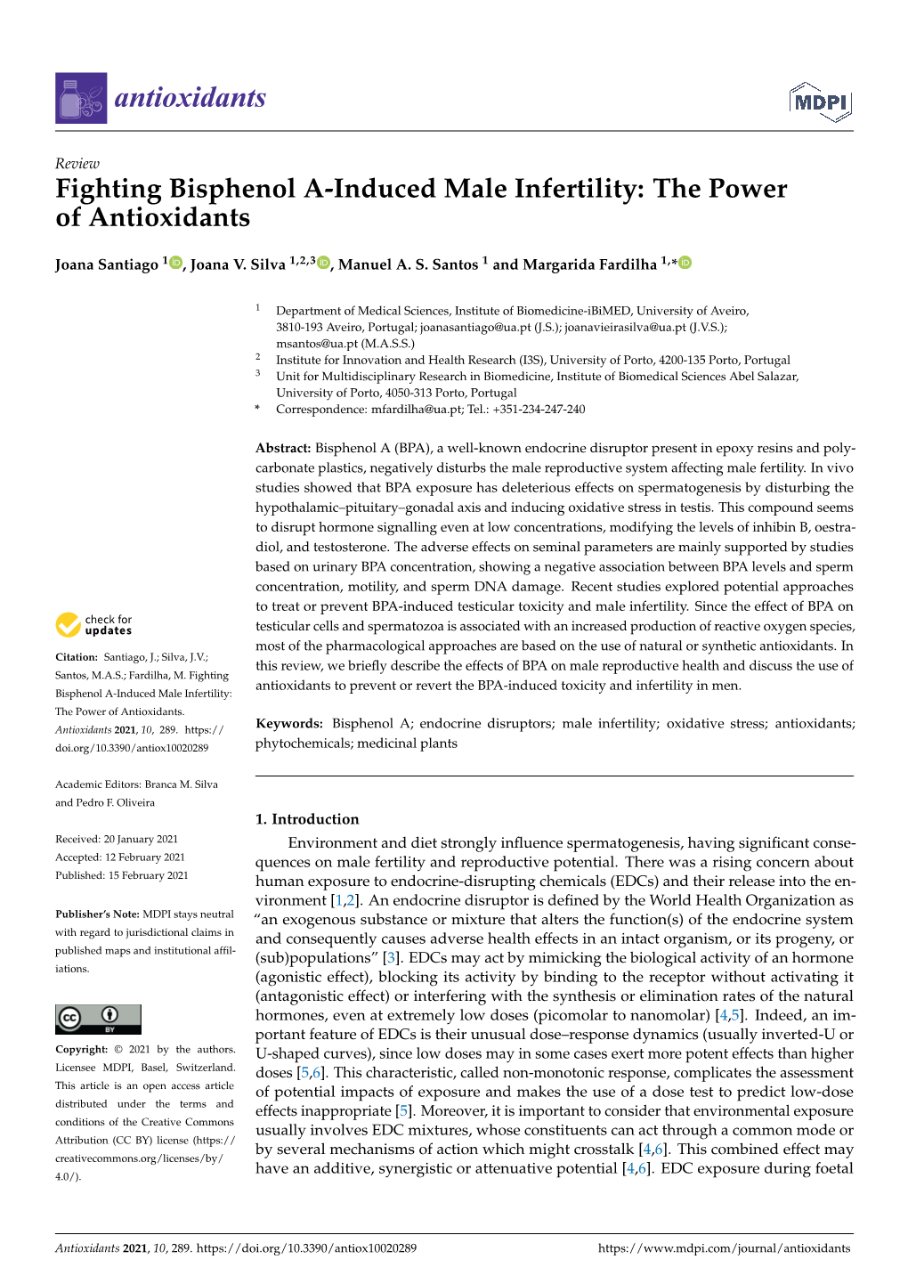 Fighting Bisphenol A-Induced Male Infertility: the Power of Antioxidants