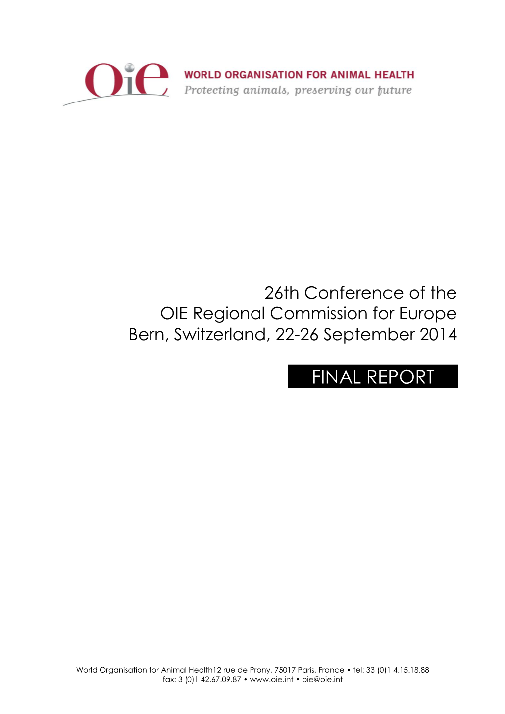 Final Report 26Th Regional Conference Europe