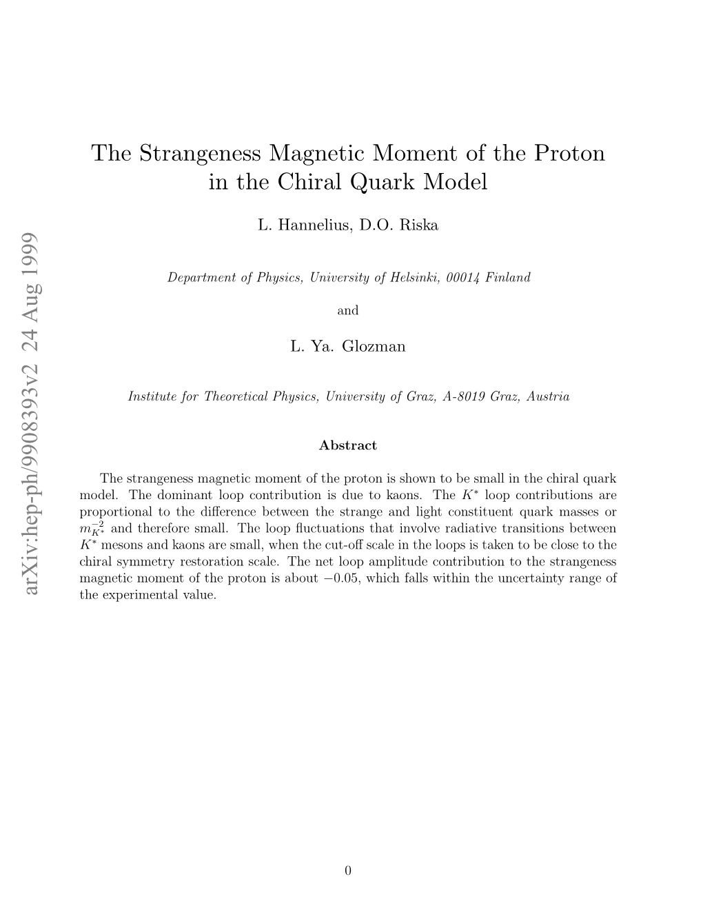 The Strangeness Magnetic Moment of the Proton in the Chiral Quark Model