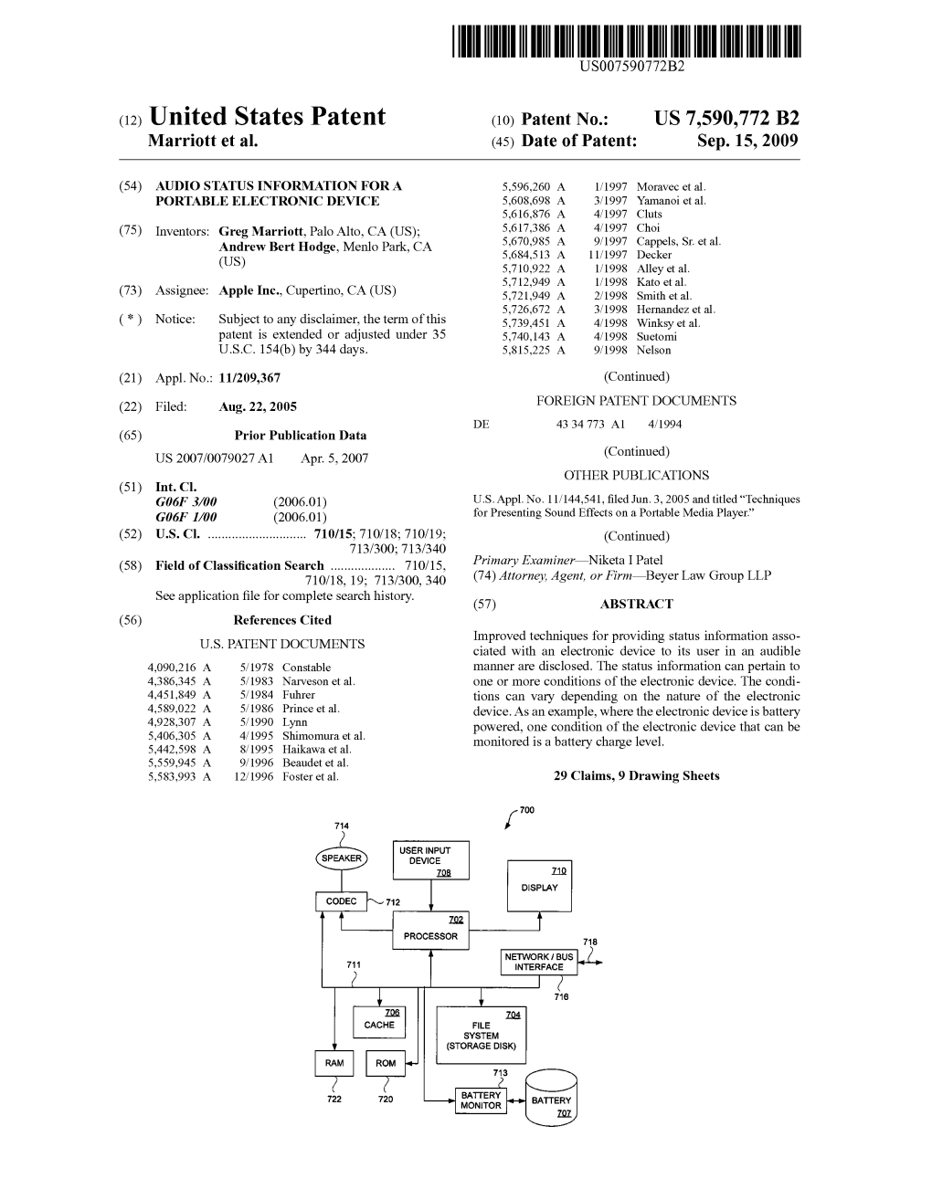 (12) United States Patent (10) Patent No.: US 7,590,772 B2 Marriott Et Al